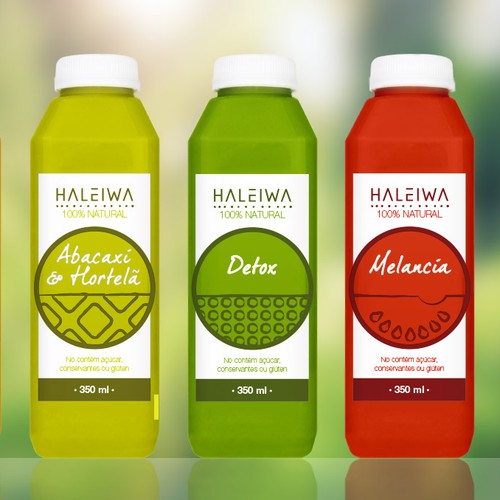 Juice label with the title 'Haleiwa'