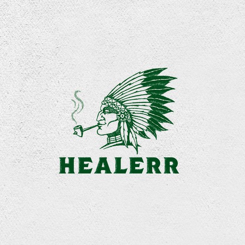 American Indian logo with the title 'Healerr'