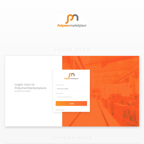 Marketplace website with the title 'Redesign of the PolymerMarketplace's customers portal'