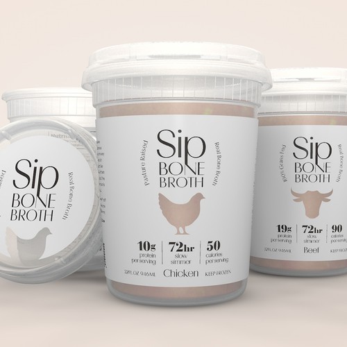 White label with the title 'Clean Concept for Bone Broth'