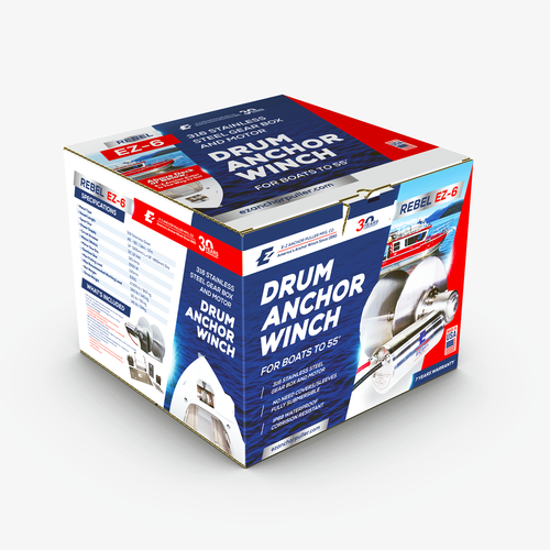 Blue packaging with the title 'Packaging Design'