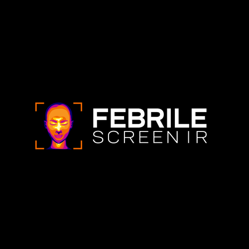 Temperature logo with the title 'A face screening logo for 'Febrile Screen IR''