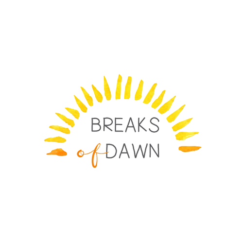 Ray design with the title 'Breaks of Dawn for a mommy blog'