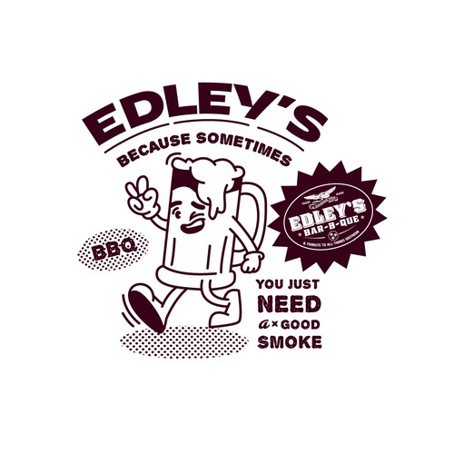 Beer t-shirt with the title 'Edley`s BBQ'