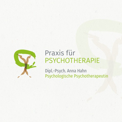 Brush stroke logo with the title 'Logo für eine verhaltenstherapeutische Psychotherapiepraxis'