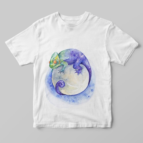 Watercolor t-shirt with the title '"quirky" design for T-shirt)'