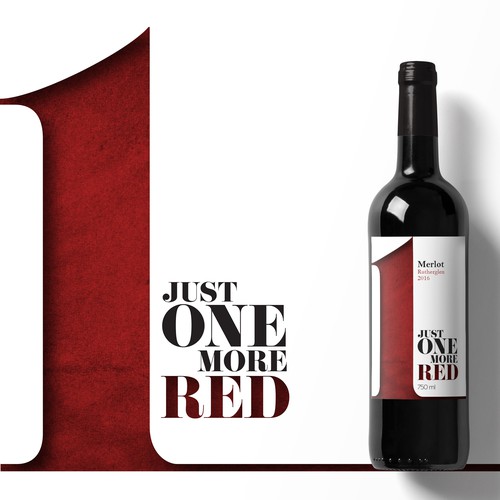 Red label with the title 'Wine Label Design'