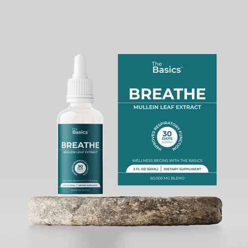 Product label with the title 'Label redesign for a tincture'