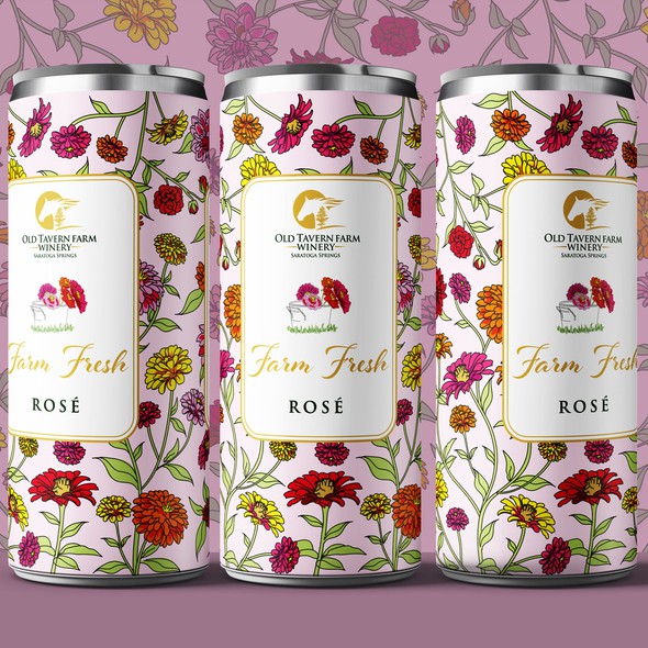 Label with the title 'Farm Fresh Rosé wine'