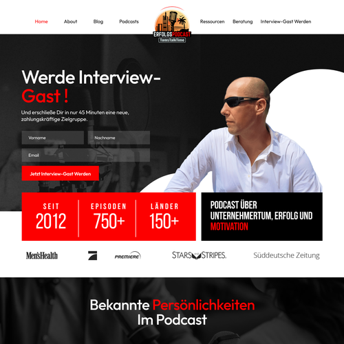 Podcast website with the title 'Website For A Podcast'