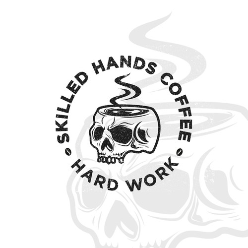 Hardcore logo with the title 'Skilled Hands Coffee'