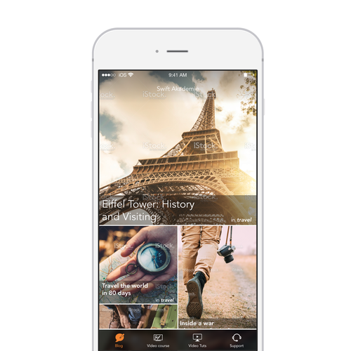 News design with the title 'News/Blog/Photography app'