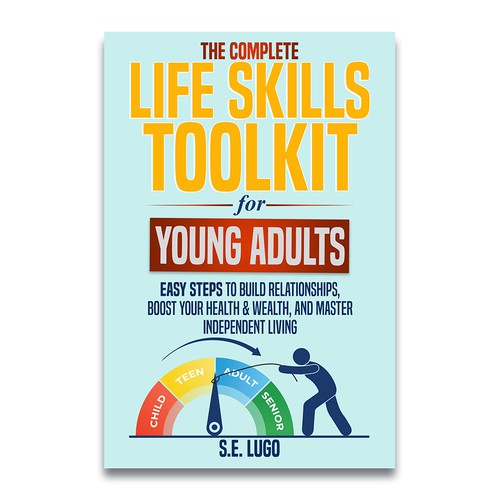 Teen book cover with the title 'Life Skills Toolkit For Young Adults'