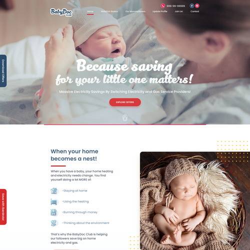 Electricity design with the title 'BabyDoc Club Website'