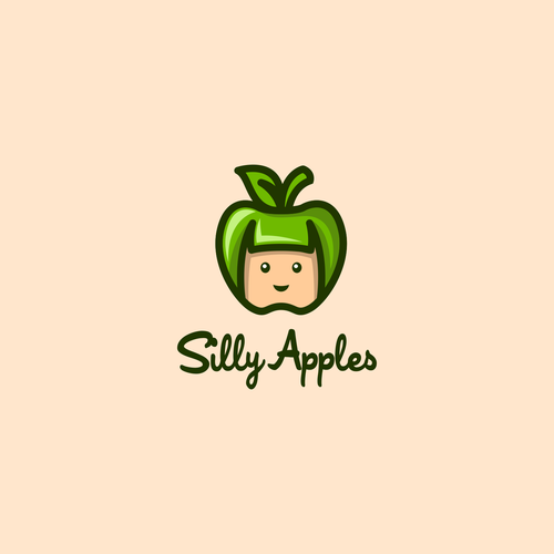 Apple logo with the title 'Bold logo for Silly Apple'