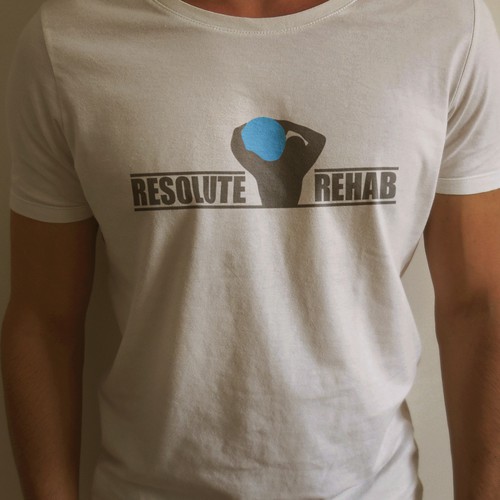 Flat t-shirt with the title 'T-Shirt Design and Logo for Physical Therapy Company'