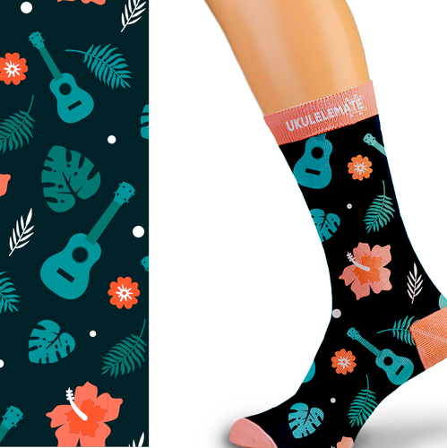 Sock design with the title 'Sock Design For a Ukulele Company'