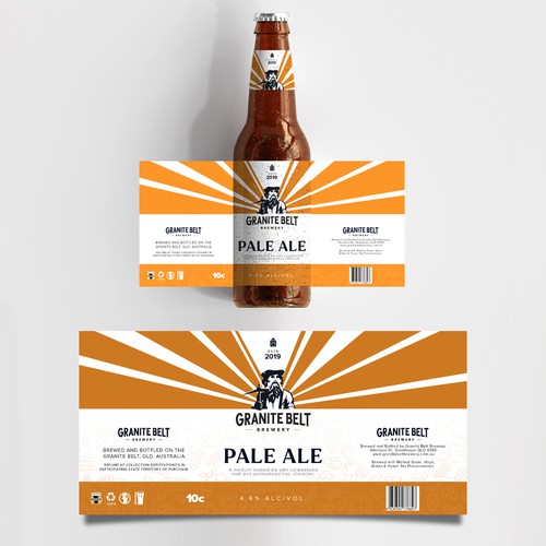 Glass bottle label with the title 'Granite Belt Brewery'