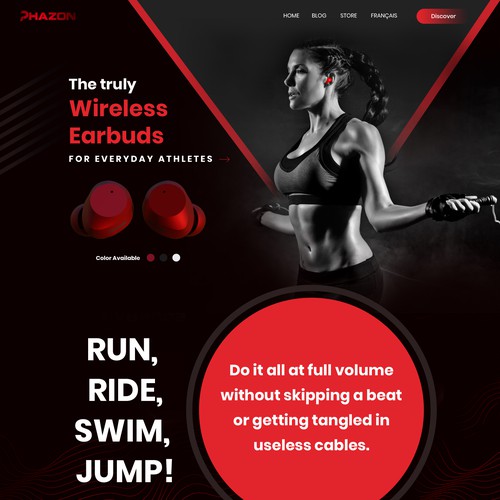 Professional website with the title 'Wireless earbuds website remake'