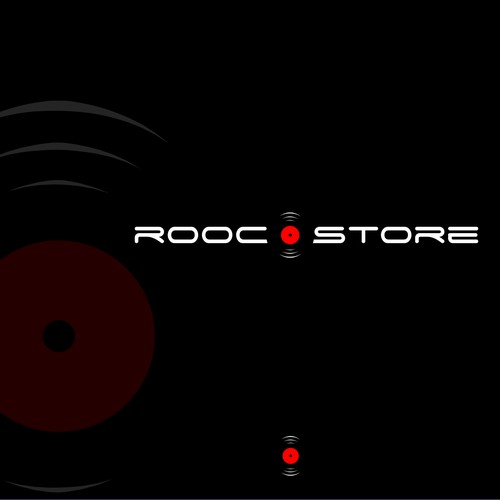 Record design with the title 'Online vinyl store'