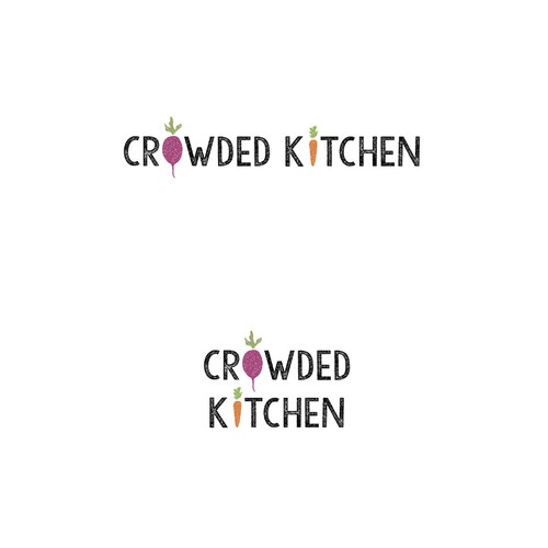 Vegan logo with the title 'Logo concept for Food blog Crowded Kitchen'