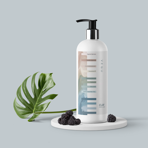 Feminine packaging with the title 'facial cleanser label'