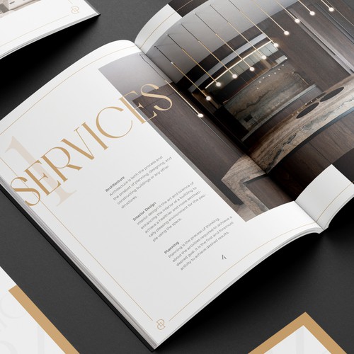 Editorial design with the title 'Brochure design: Duke of Design portfolio.'