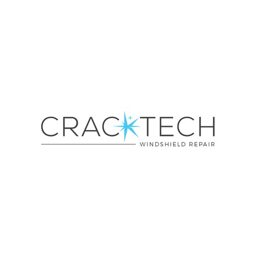 Aesthetic logo with the title 'CrackTech Winshield Repair'