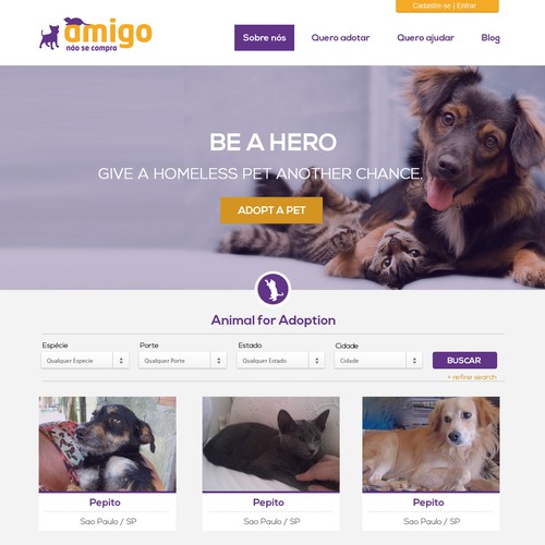 Organization design with the title 'Pet adoption '