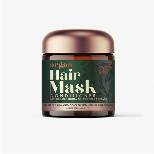 Amazon packaging with the title 'Hair Mask Label for Amazon Store'