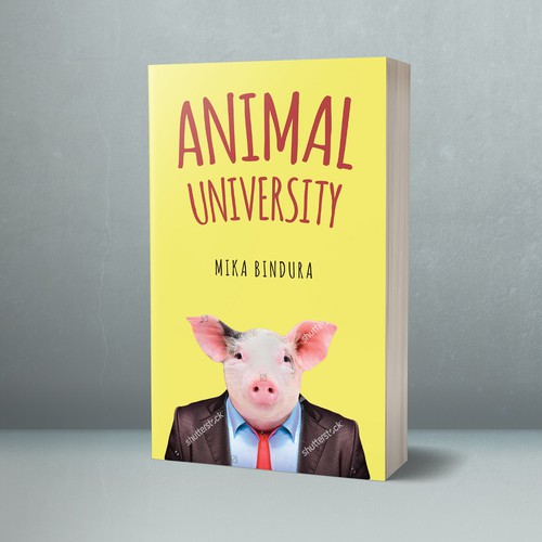 Animal book cover with the title 'Book cover design concept for Animal University'