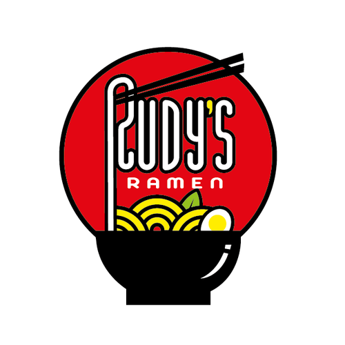 Ramen logo with the title 'A nice logo for a ramen restaurant named RUDY'S RAMEN.'