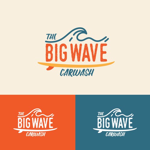 Surfer logo with the title 'retro logo for carwash'
