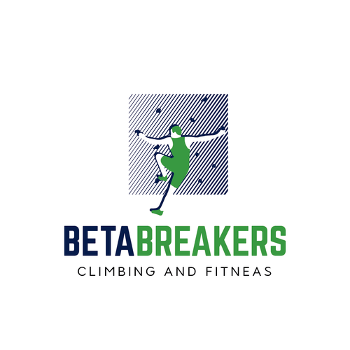 Climbing logo with the title 'Fitness and climbing logo'
