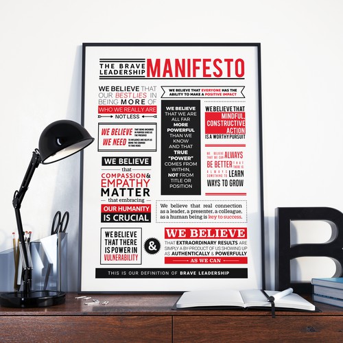 Typographic design with the title 'Turn a Manifesto into a gorgeous visual to display.'