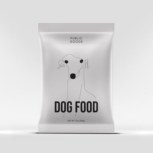 Dog food packaging with the title 'Packaging design concept for pet food'