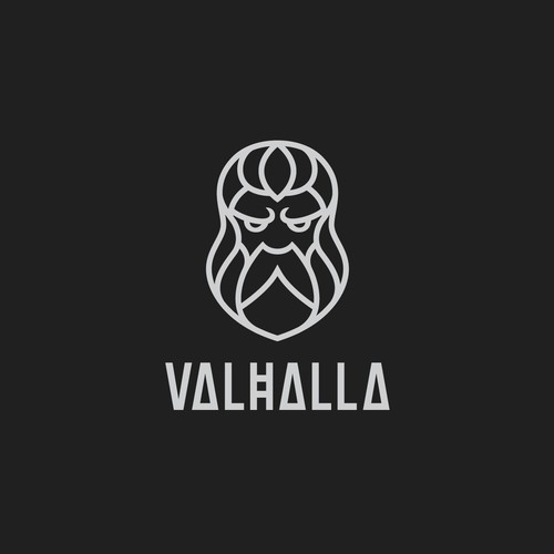 Viking ship logo with the title 'Valhalla'