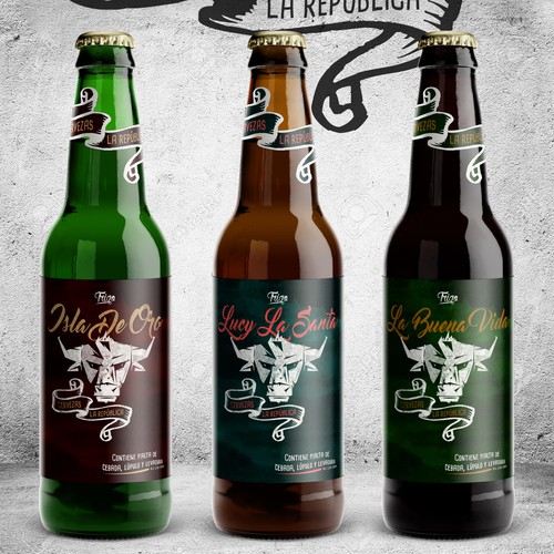 Beer bottle design with the title 'Beer label design'