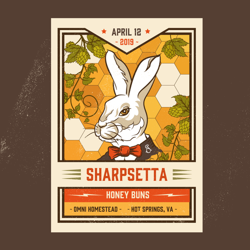 Hop design with the title 'Rad tastical vintage beer poster'