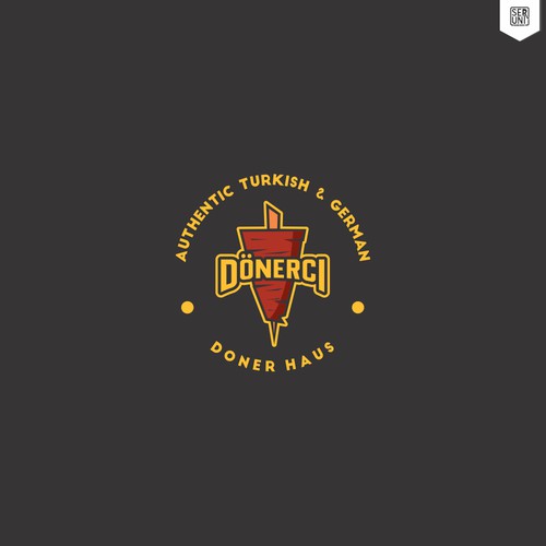 Kebab logo with the title 'modern hipster logo for doner haus'