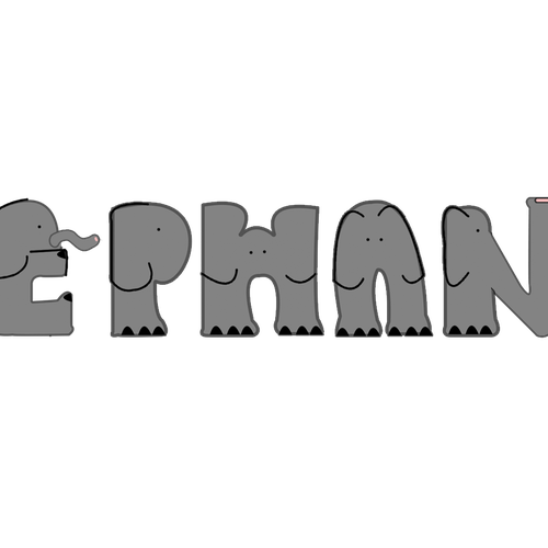 Elephant t-shirt with the title 'Ele-FONT Illustrated Custom Font Elephant T-shirt Design'