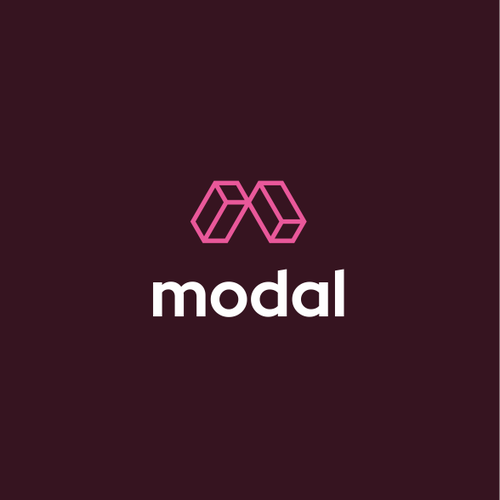 Cube design with the title 'Cuboid logo for software infrastructure platform: Modal'