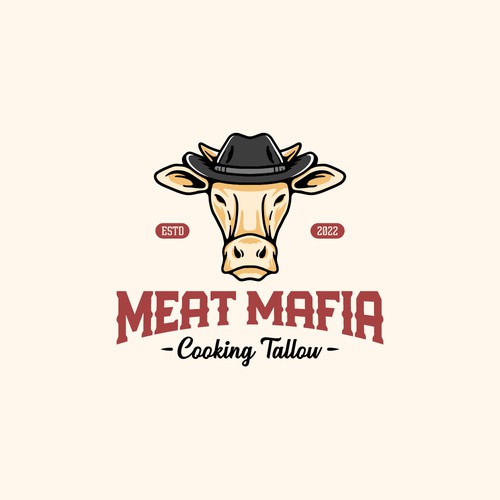 Mafia logo with the title 'Character logo for meat shop'