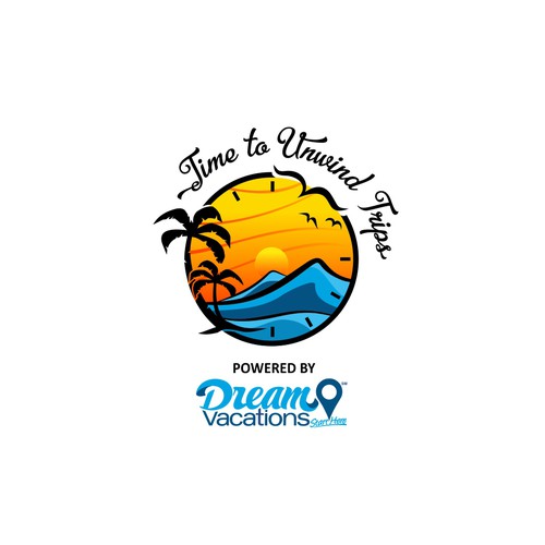 Vacation logo with the title 'Time to Unwind Trips'