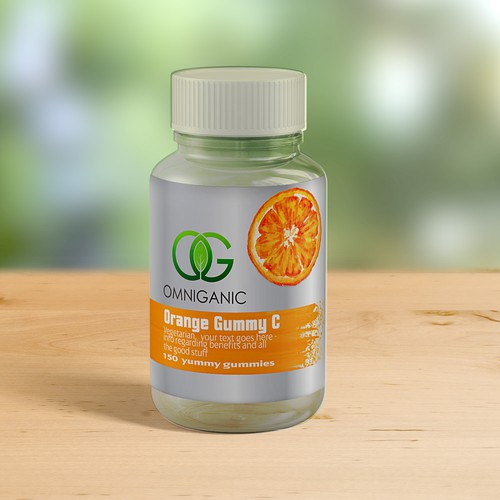 Fresh label with the title 'Eye-Catching and Fresh Gummy Supplement Label'