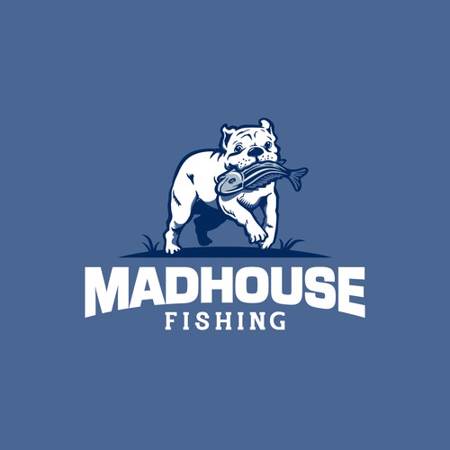 Bulldog logo with the title 'Logo for fishing and fishing products.'