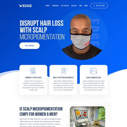Bold website with the title 'Edge Scalp Ink'