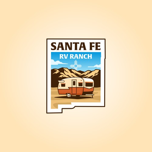 Recreation logo with the title 'Santa Fe RV Ranch Logo Design'