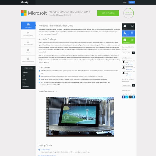 Redesigned website with the title 'Genuity needs a new website design'