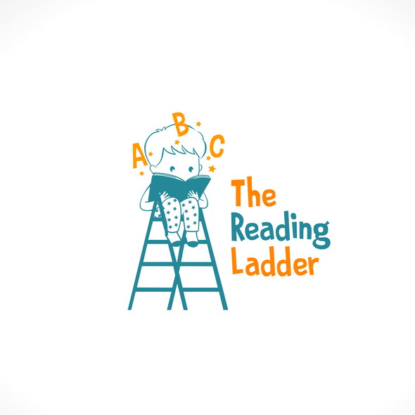 Ladder design with the title 'The reading ladder logo concept'